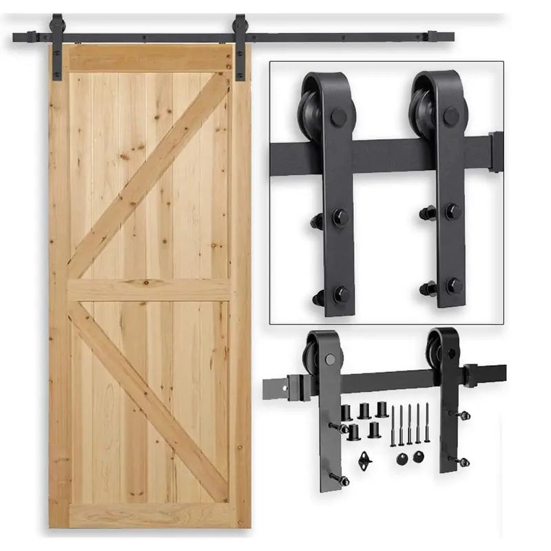 1.83-Meter Barn Door Hardware Kit For Lightweight Interior Doors 1