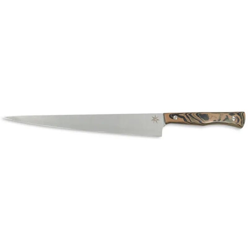 10-Inch Slicing Knife – Culinary 2.0 Black, Green & Tan Burl G-10 1