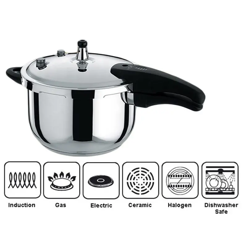 10-Liter Stainless Steel Pressure Cooker – Multi-Function Electric & Stovetop Compatible 1