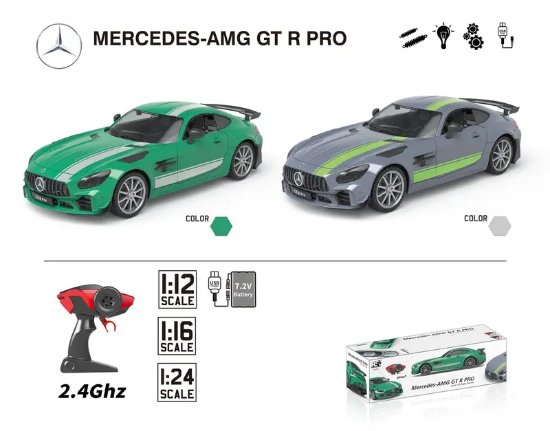 1:16 Scale Mercedes-Amg Gt R Pro Rc Car Featuring Illuminated Details 1