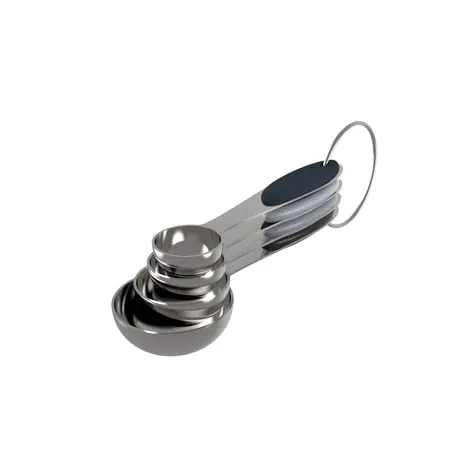 4-Piece Stainless Steel Measuring Spoon Set In Modern Gray 1