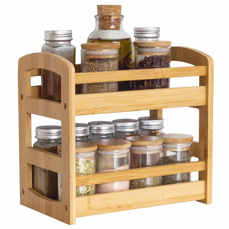 Adjustable Two-Tier Wall-Mounted Spice Organizer 1