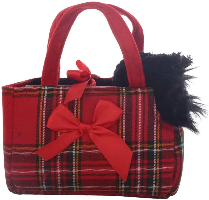 Aurora Fancy Pals Scottie Tartan Bag Plush 1