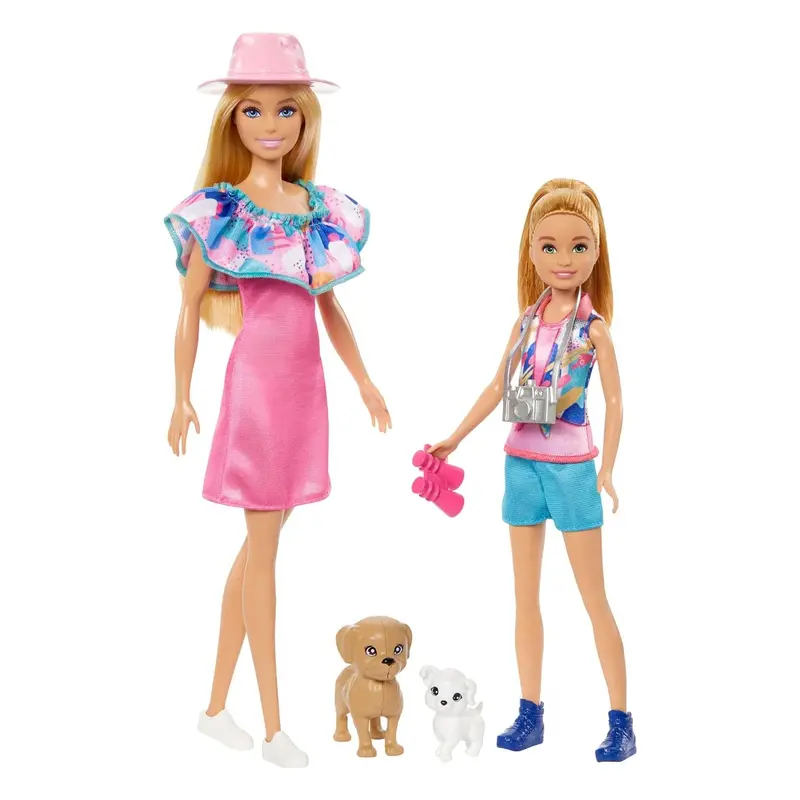 Barbie And Stacie Twin Doll Set With Two Adorable Pet Dogs & Outfit Extras 1