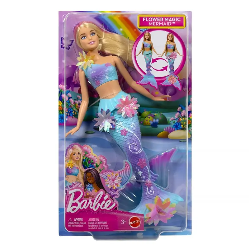 Barbie Flower Magic Mermaid Doll – Sparkling Underwater-Themed Fashion Doll 1