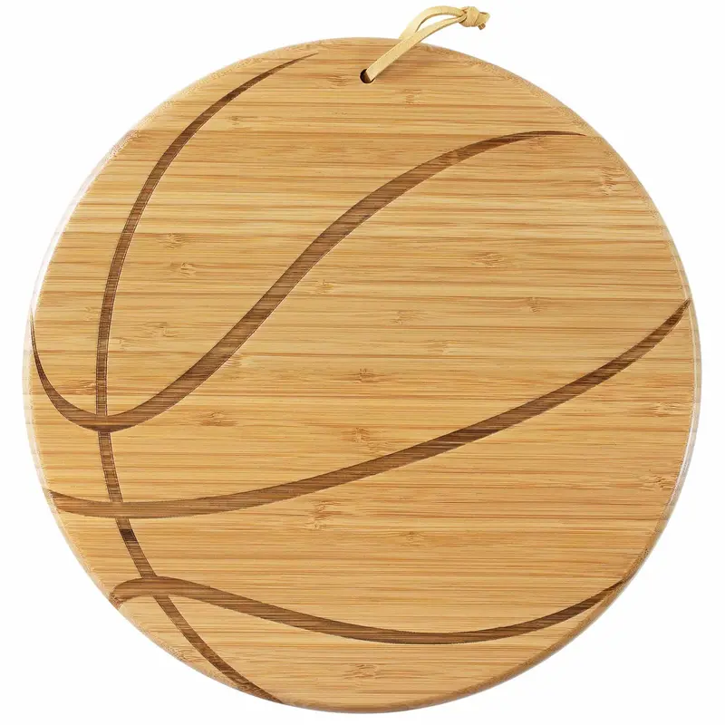 Basketball-Shape Wooden Cutting Board – 12" X 12" Sporty Kitchen Accent 1