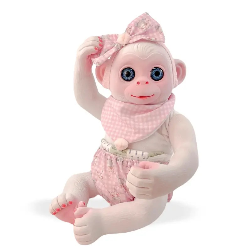 Berjuan Anireal Albina Monkey Toy – Soft Plush Animal Figure, 35Cm 1