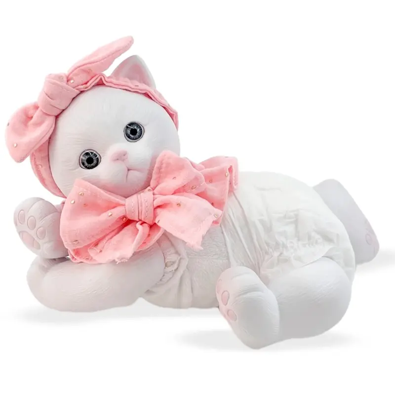 Berjuan Anireal White Cat Plush – Cute Stuffed Animal Figure, 35Cm 1
