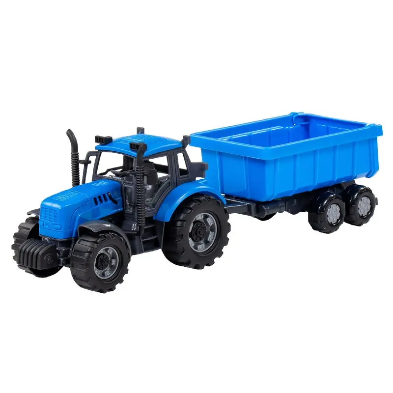 Blue Farmer Tractor With Detachable Trailer 1