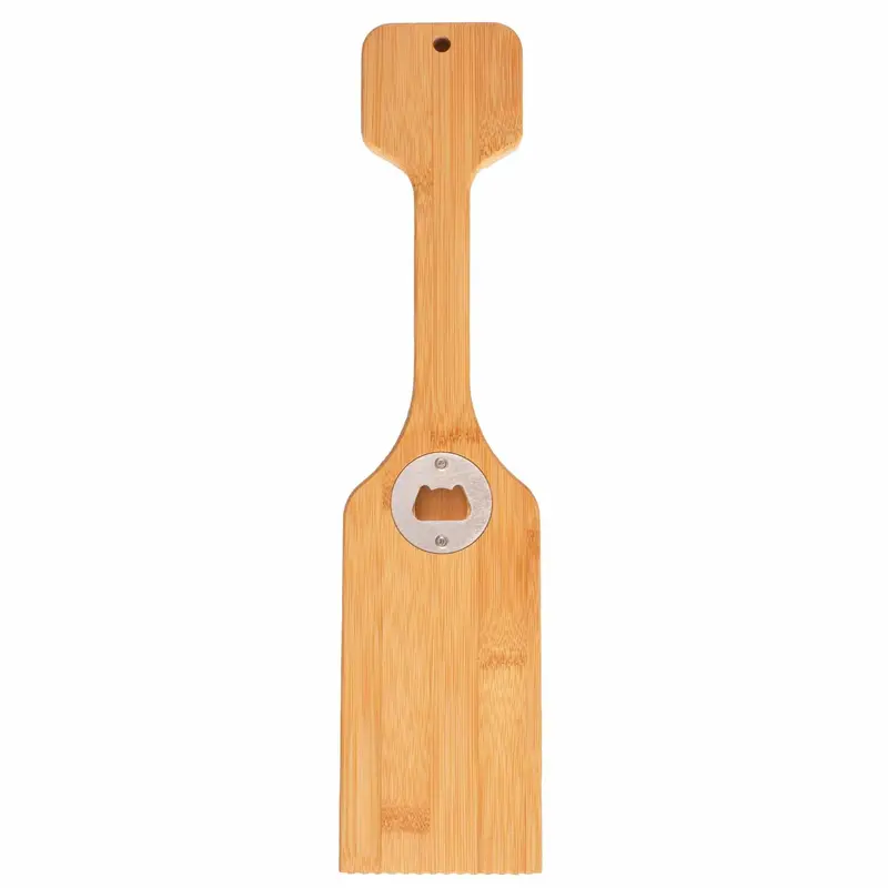Bristle-Free Stainless Steel Grill Scraper Featuring Built-In Bottle Opener 1