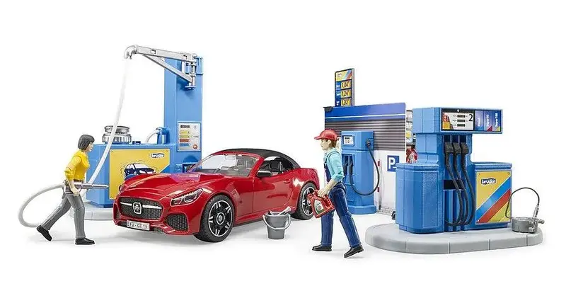 Bruder Bworld Filling Station Playset With Car Wash & Vehicle 1