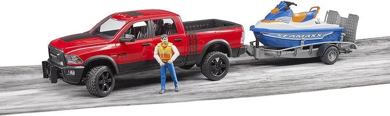 Bruder Power Wagon Set With Trailer And Personal Watercraft 1