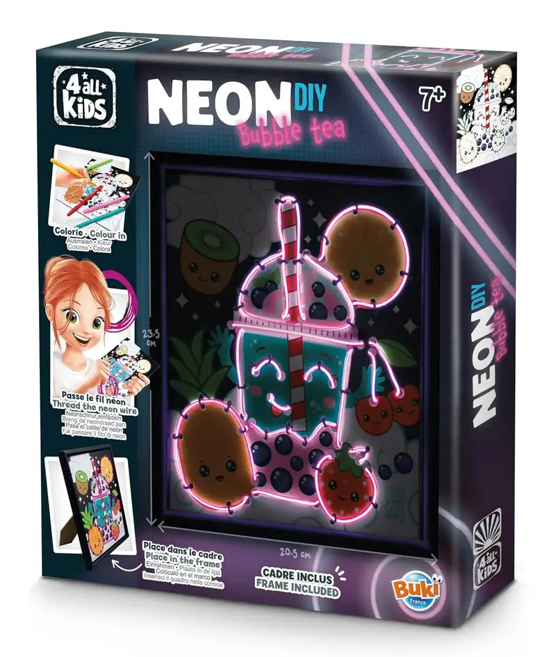 Buki France Neon Bubble Tea Frame – Light-Up Decorative Kit 1
