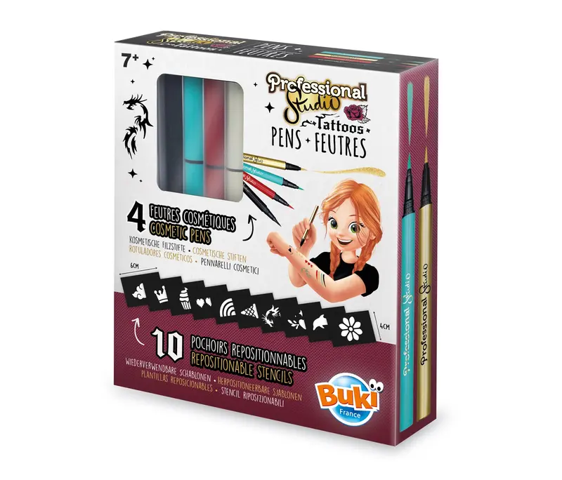 Buki France Temporary Tattoo Pens – Metallic Gold Art Supplies 1