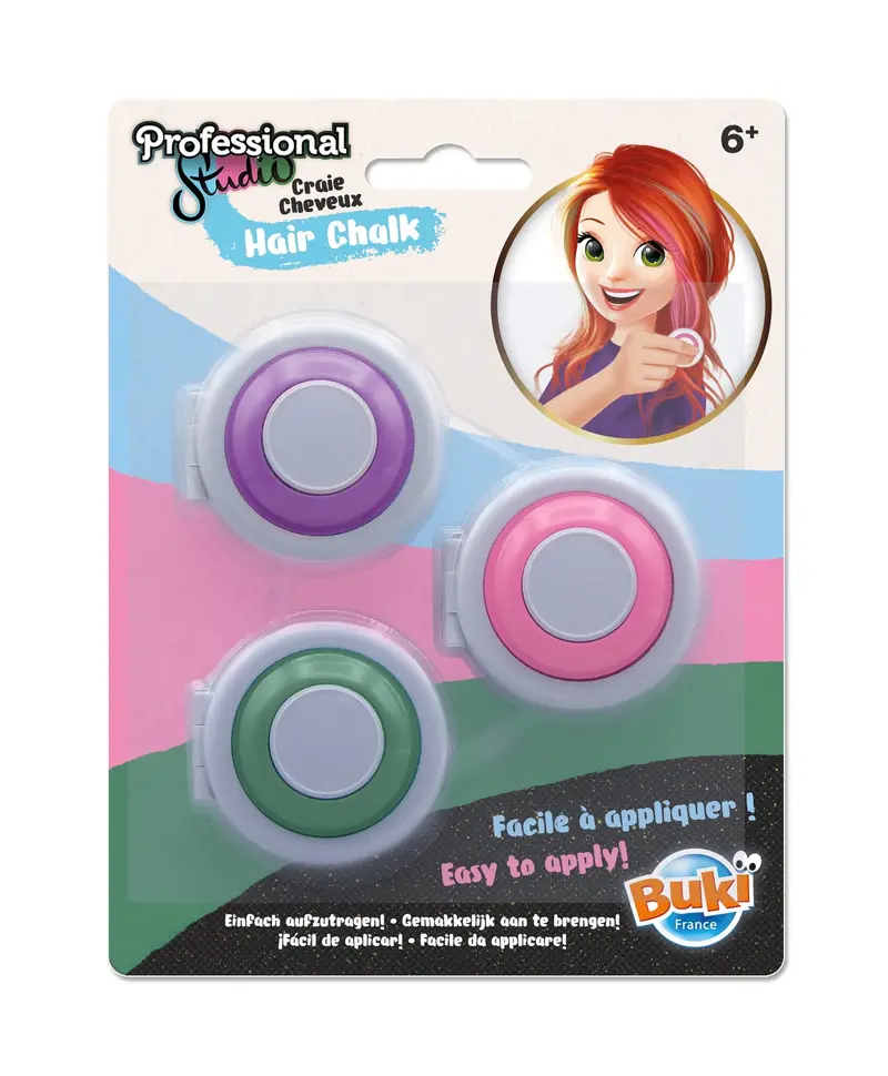 Buki Hair Chalk Set – Washable Temporary Color Crayons 1