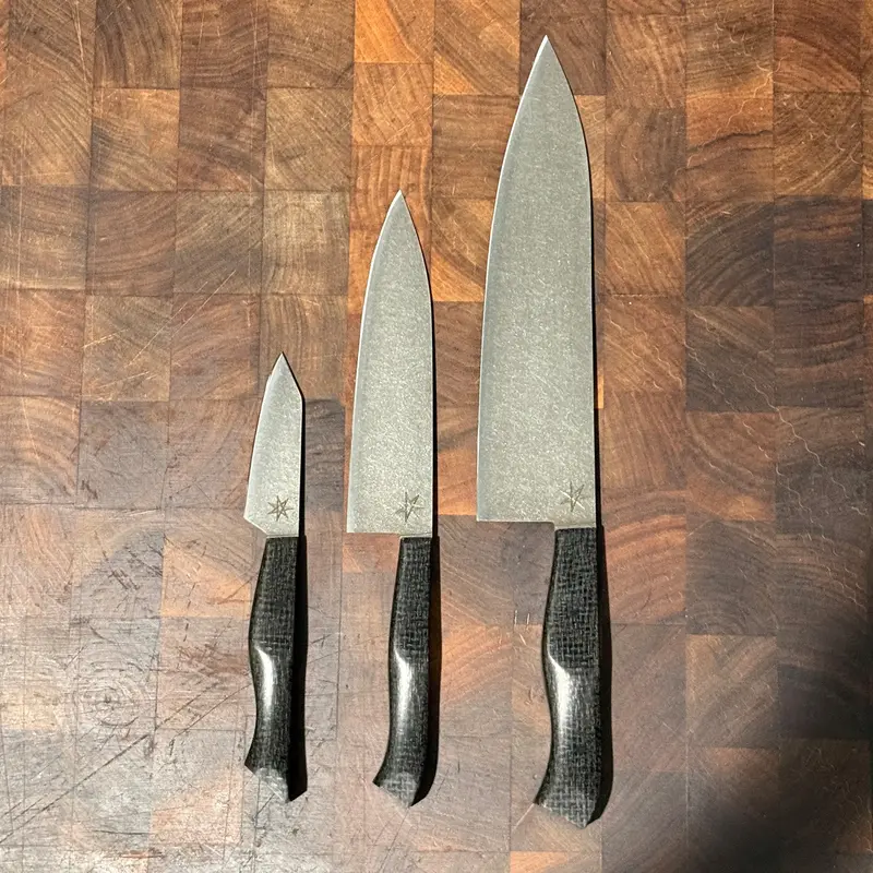 Carbon Steel Black Burlap Sous Chef Set 1