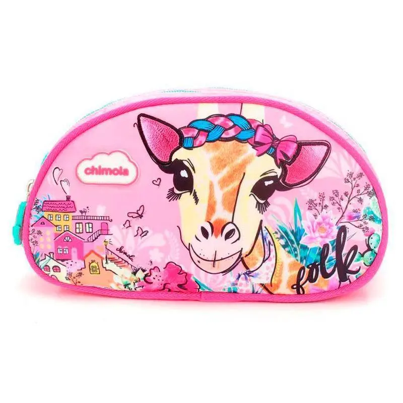 Chimola Giraffe-Print Double-Sided Pencil Case 1