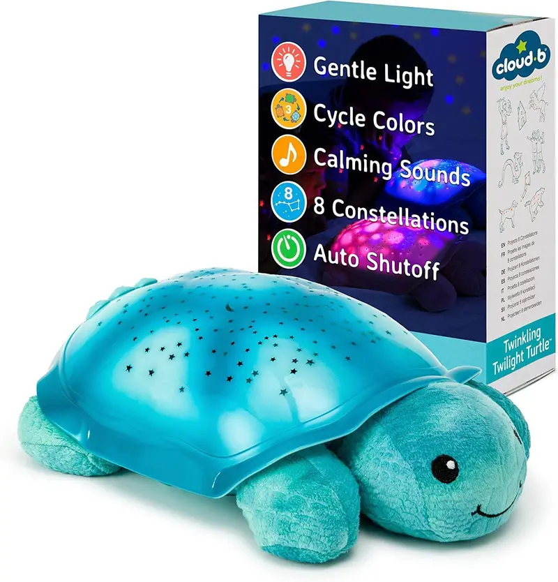 Cloud B Twilight Turtle Night Light – Aqua-Toned Bedtime Light 1
