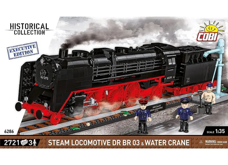 Cobi Dr Br 03 Steam Engine & Water Crane Set – German Railway Diorama Kit 1
