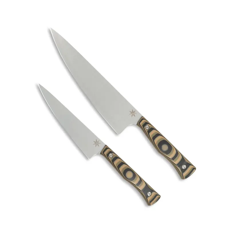 Commis Knife Collection – Black, Green & Tan Layered G-10 – Culinary 2.0 1