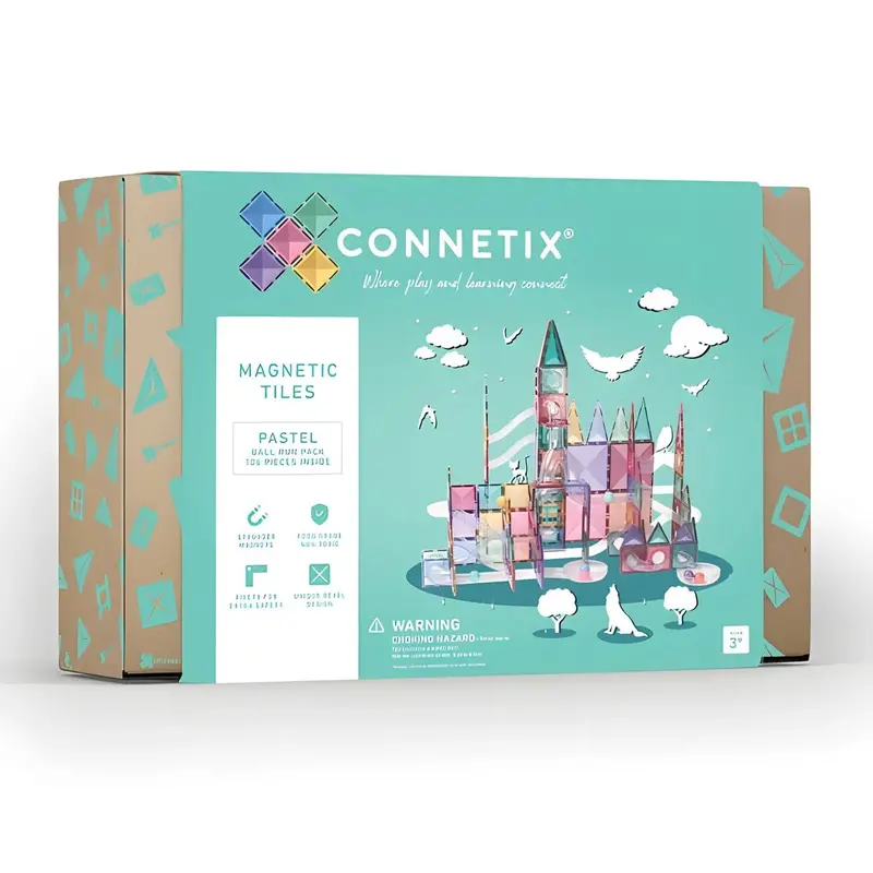 Connetix Pastel Ball Run Magnetic Tiles Kit – 106 Pieces 1