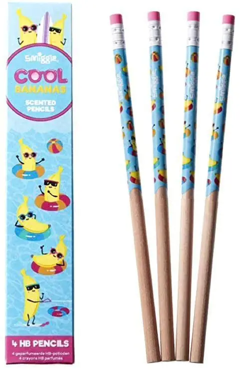Cool Bananas Scented Wooden Hb Pencils With Eraser Tops (4-Pack) – Smiggle 1