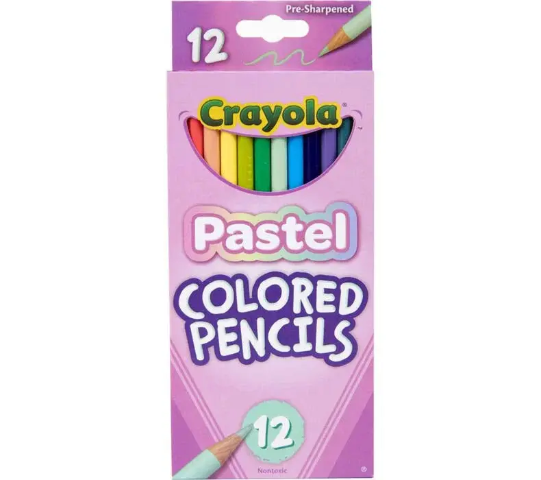 Crayola 12-Piece Pastel Colored Pencil Set For Drawing & Coloring 1