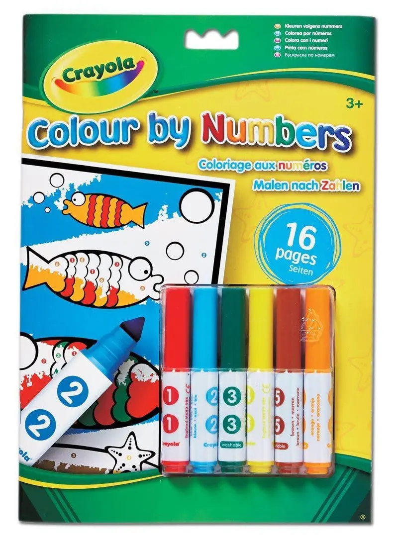 Crayola Color By Numbers Kit – Includes Markers And Illustrated Pages 1