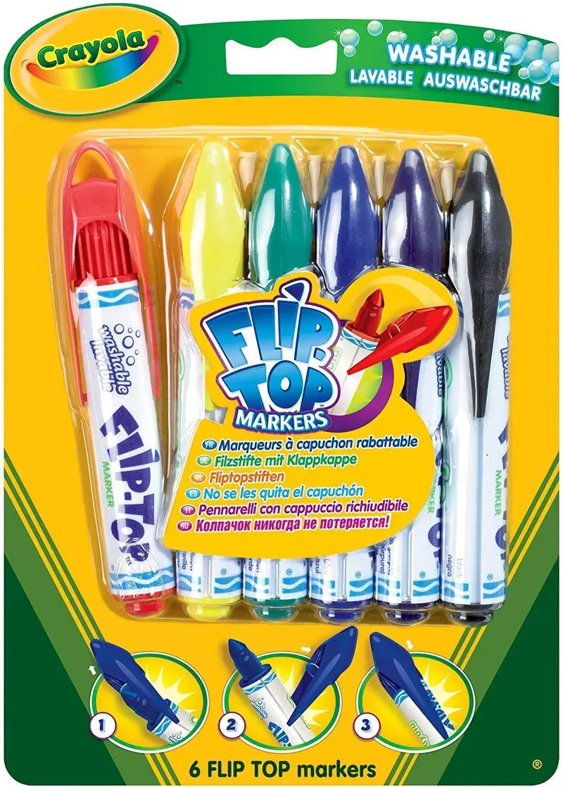 Crayola Flip-Top Washable Markers – 6-Piece Set 1