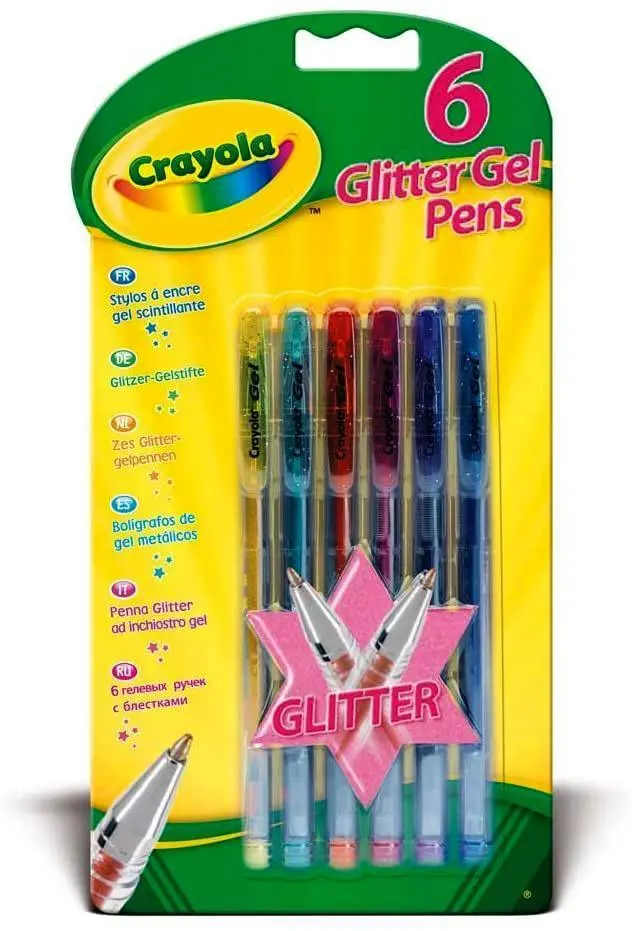Crayola Glitter Gel Pens – 6-Pack Shimmering Writing Tools 1
