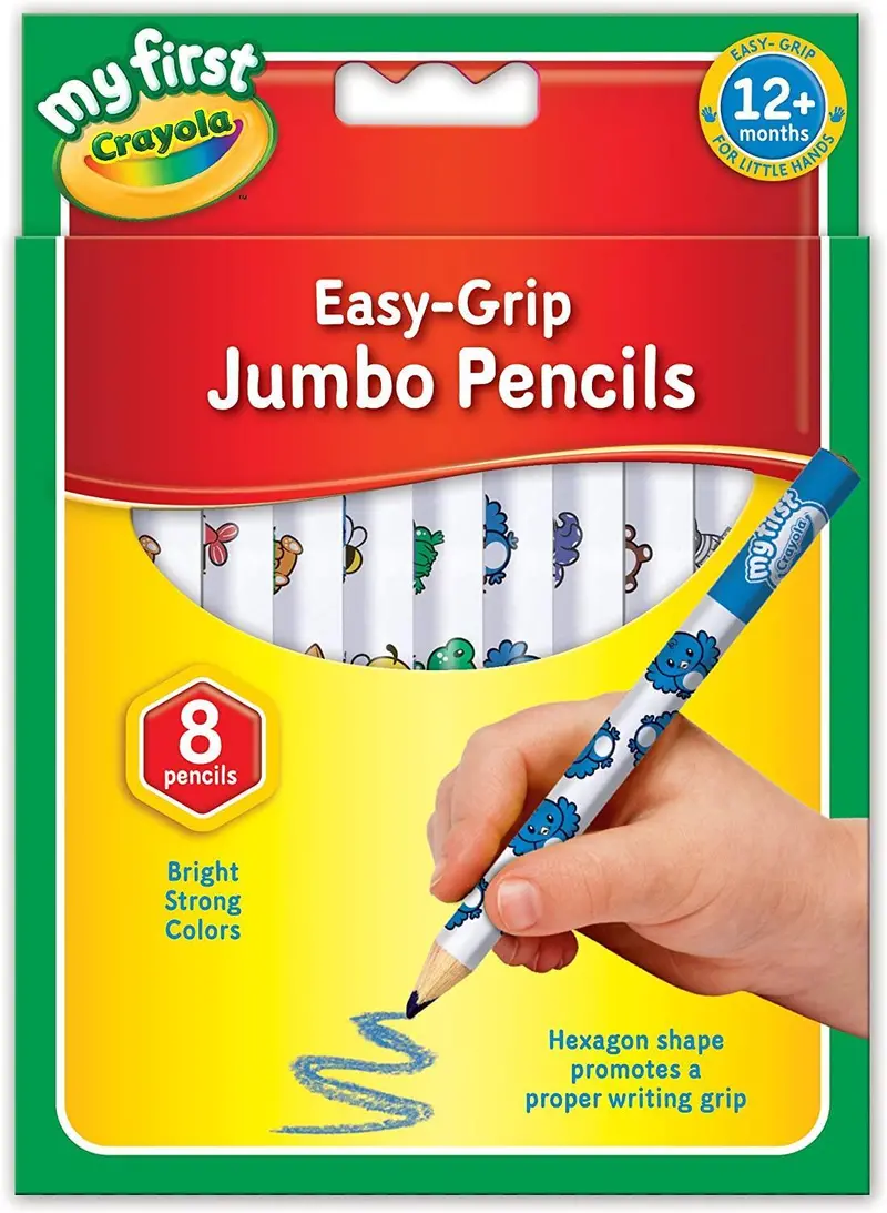 Crayola My First Jumbo Colouring Pencils – 8-Count, Easy-Grip 1