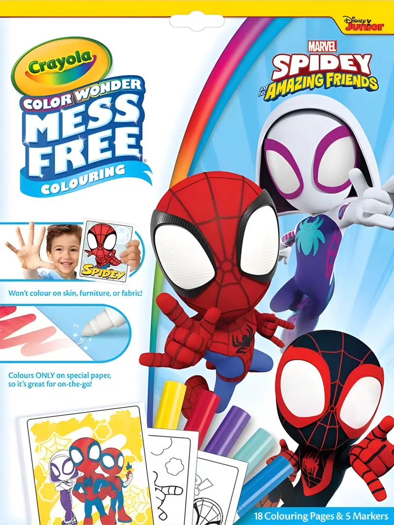 Crayola Spidey & Amazing Friends Colour Wonder Kit – Superhero-Themed Coloring Tools 1