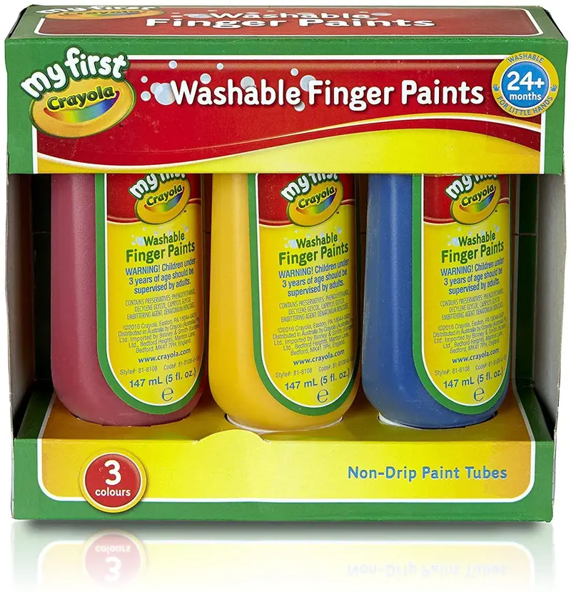 Crayola Washable Finger Paints – Non-Toxic 3-Pack For Toddlers And Preschoolers 1