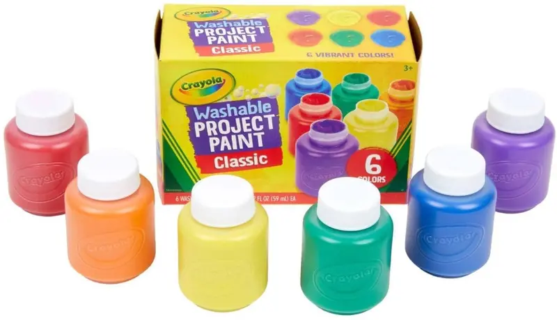 Crayola Washable Kids Paint Set – 6-Color Pack, 54-1204 Safe Art Supply 1