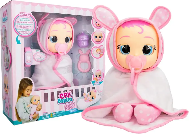 Cry Babies Newborn Coney – Soothing First-Baby Doll 1