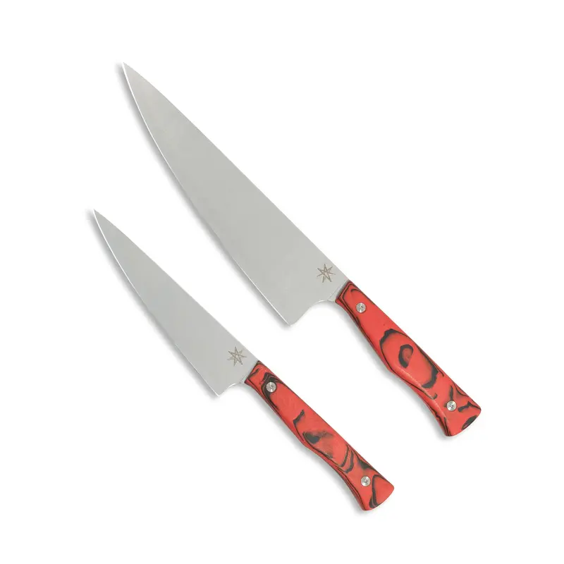 Culinary 2.0 Commis Set – Red/Black Burl G-10 5-Piece Bundle 1