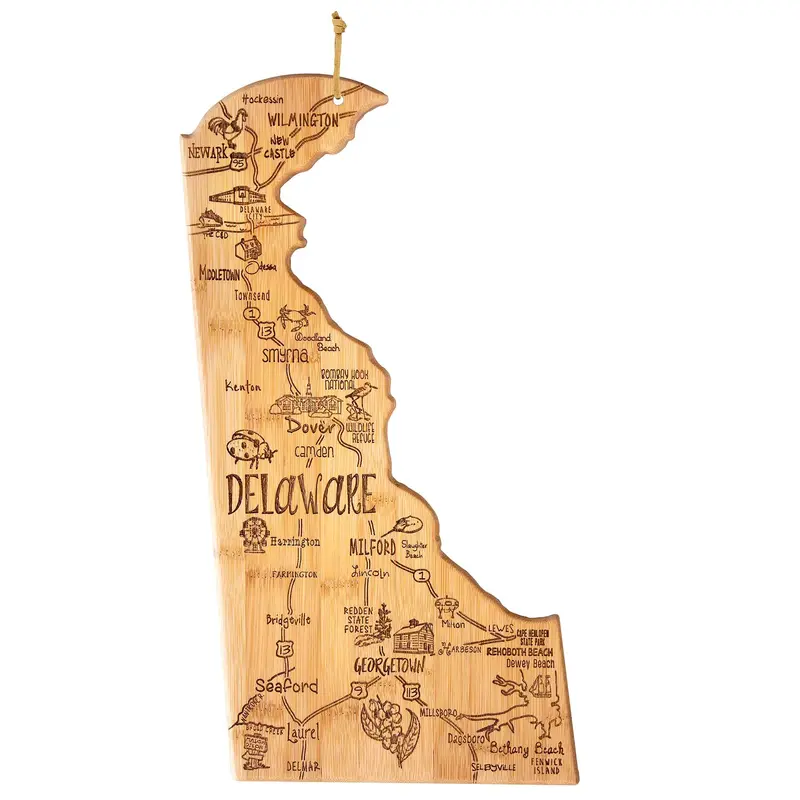 Destination Delaware End-Grain Cutting Board – 16.5" X 9.5" Natural Wood 1