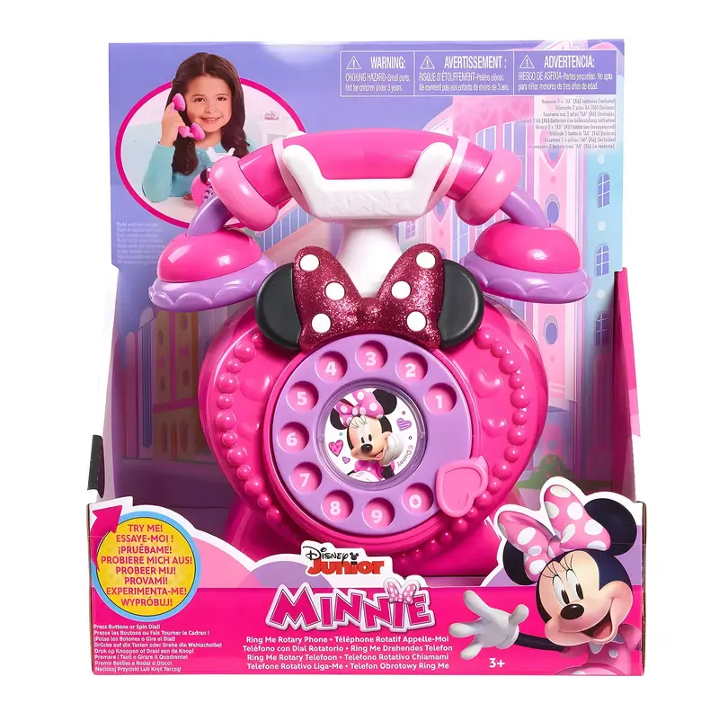 Disney Junior Minnie Mouse Rotary Phone With Ringing Sound Effect 1