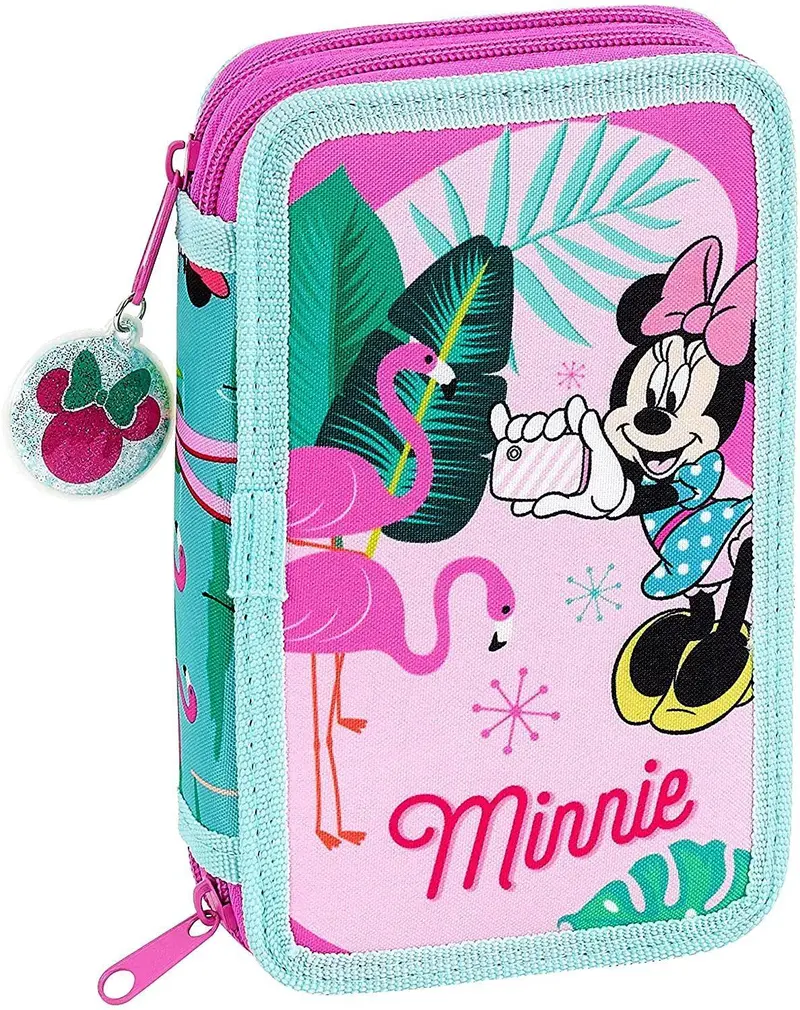 Disney Minnie Palms Official Dual-Zip Pencil Case – 28-Piece Set 1