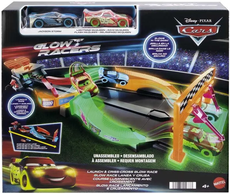Disney Pixar Cars Night Racing Track Set With Light & Sound Effects 1