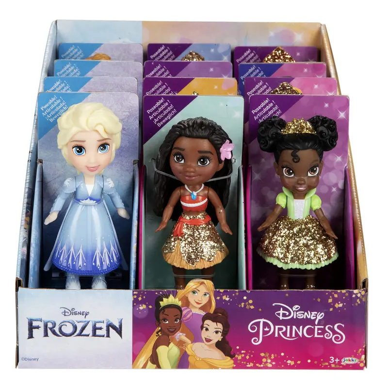 Disney Princess Mini Glitter Dolls – 3-Inch Assorted Character Figurines With Sparkle Finish 1