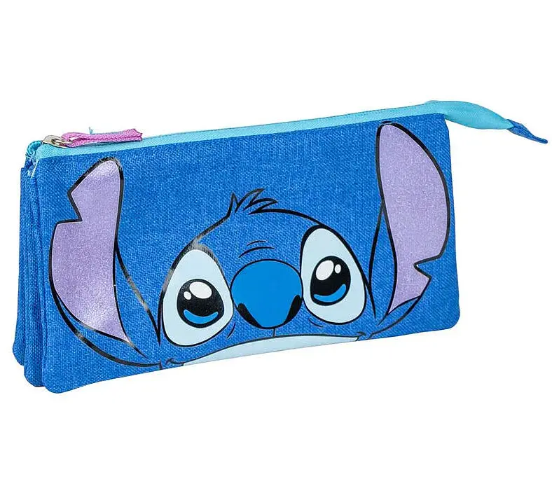 Disney Stitch Triple Compartment Pencil Case – Expandable Storage Design 1