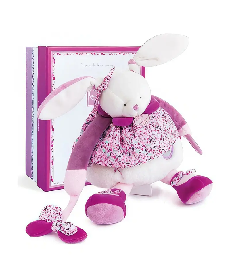 Doudou Et Compagnie Cerise Pink Rabbit Activity Toy – 30 Cm Plush 1