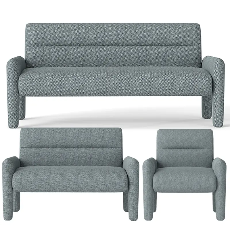 Dubai Sky Blue 3-Piece Sofa Set – Modern Chenille Living Room Collection 1