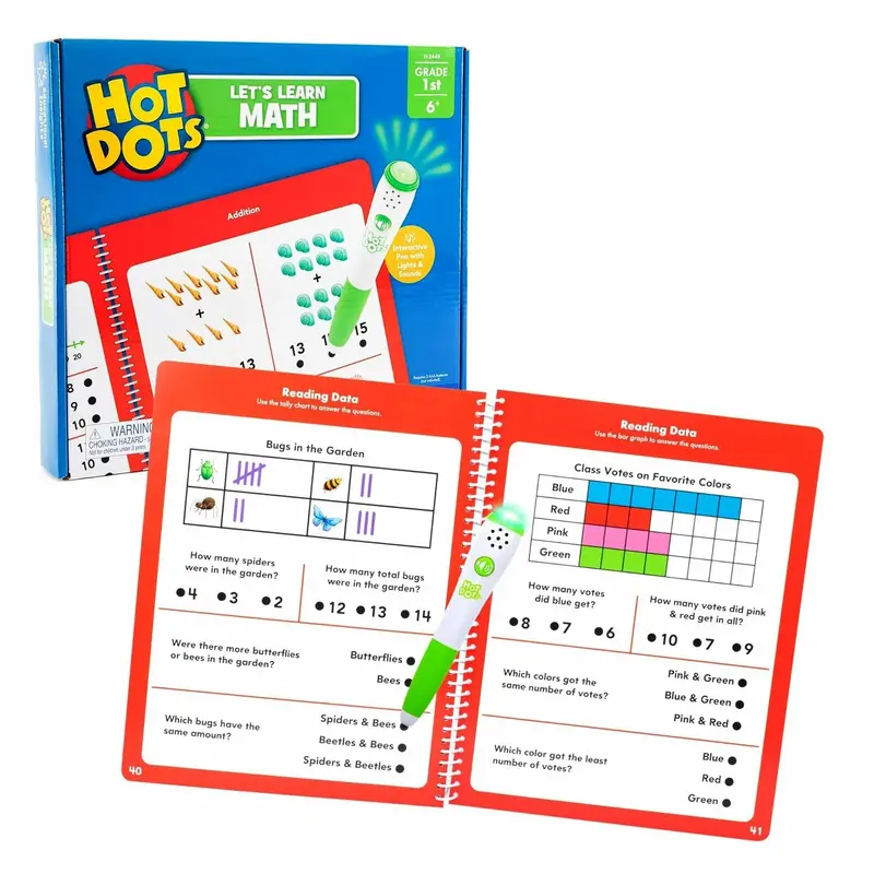 Educational Insights Hot Dots Math Review Set: Grade 1 Curriculum 1