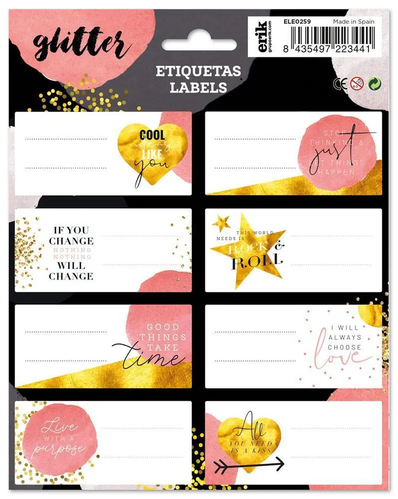 Erik Grupo Glitter Gold Dreams Label Pack (Ele0259) 1