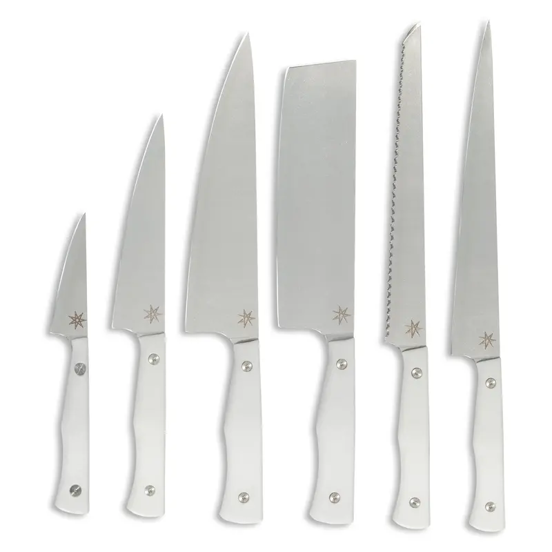Essentials Knife Collection – Pure White G-10 Handle – Culinary 2.0 1