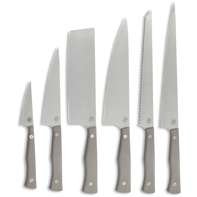 Essentials Knife Set – Solid Gray G-10 Handle – Culinary 2.0 1