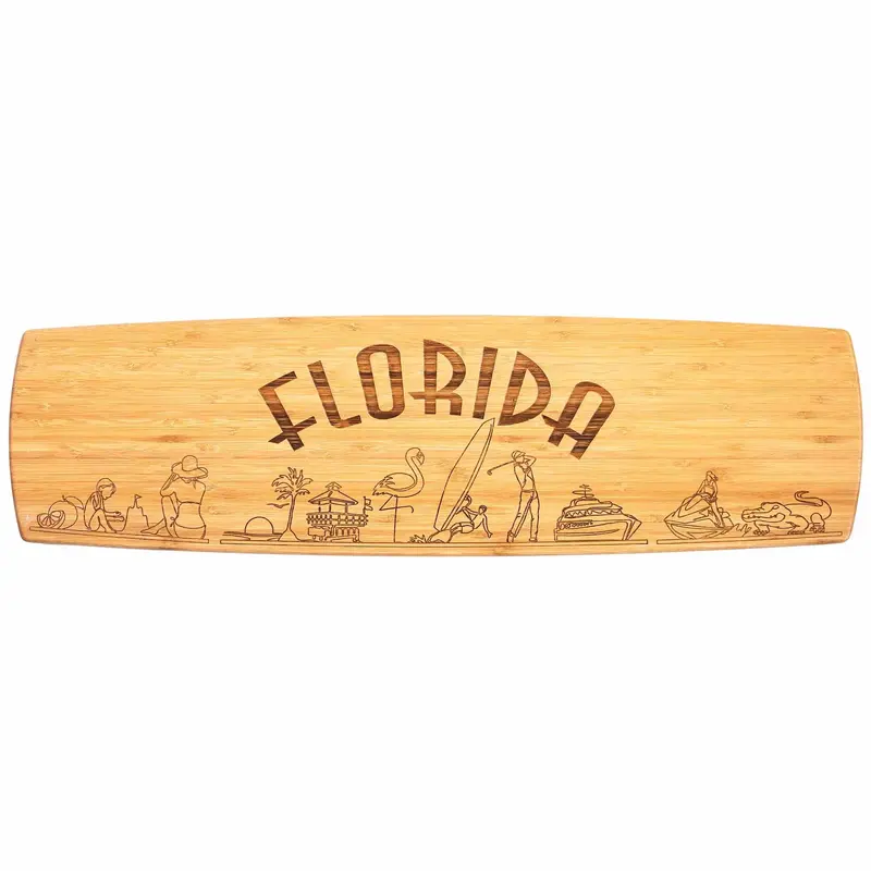 Extra-Large Engraved Charcuterie Board Featuring Florida Design, 30" X 8.5" 1