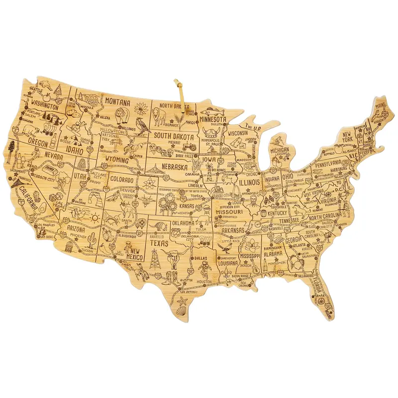 Extra-Large Usa Map Cutting Board (30" X 18.875") 1